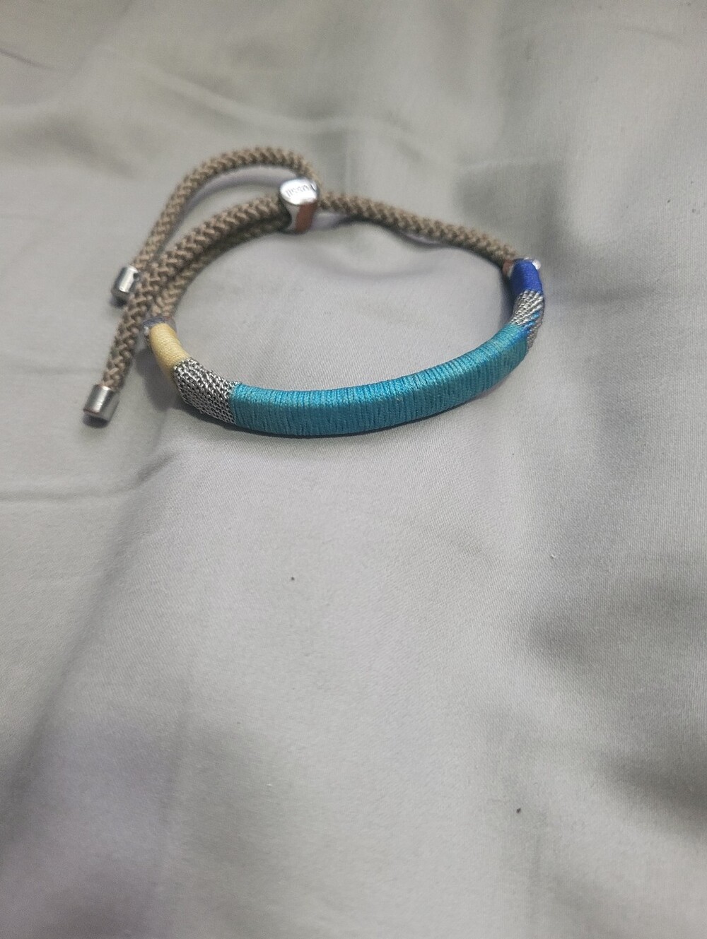 Adjustable Fossil Turquoise Wrapped Cord Bracelet - Women Accessories